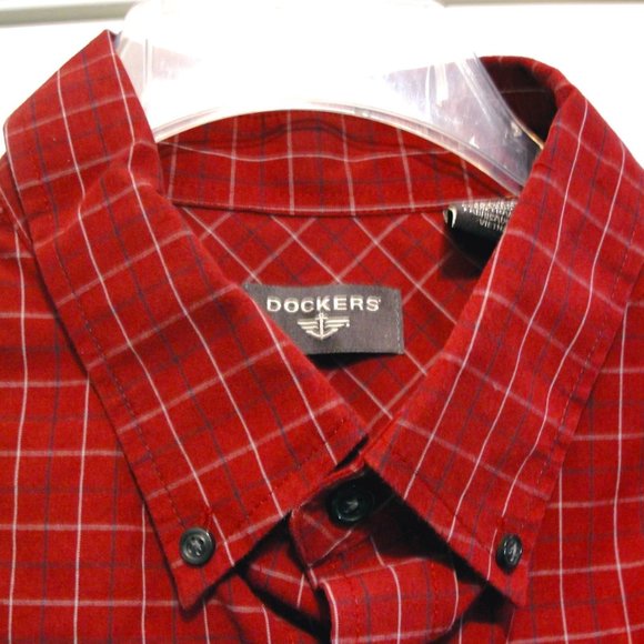 Dockers Other - Dockers LS XL Dark Red Dark Blue White